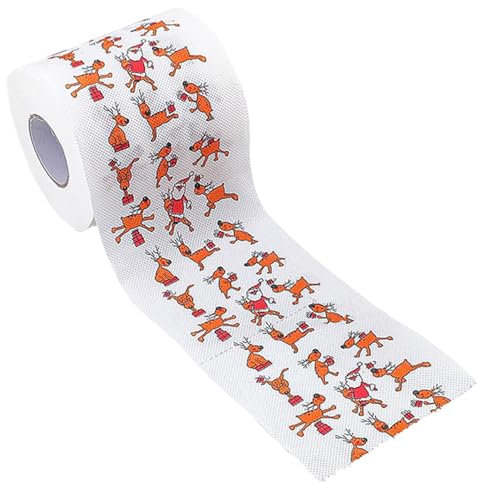Filvczt Rouleau de papier toilette de Noël | Rouleau de papier de soie à motif | Rouleaux de papier de serviette sur le thème de Noël pour restaurant, table à manger, maison, toilettes, salle de bain
