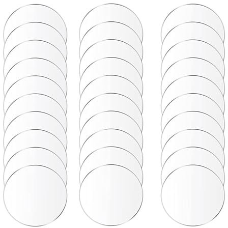 DFDPAXL Lot de 30 Feuilles Rondes Transparentes en Acrylique Épaisseur 3 Mm, Diamètre 20-50 Mm Adaptées À La Peinture De sous-Verres Et Aux Loisirs Créatifs,Diameter 20mm