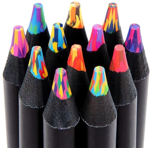 XPEX 12 Farben Regenbogenstifte,Adventskalender Füllung Mädchen,Buntstifte Stifte Für Zeichnen,Färben,Mitgebsel,Kleinigkeiten Für Adventskalender