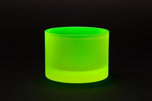 Uranium Glass Tableware (Glow Under UV) - Whiskey Glass, Czech Republic (Frosted, 90 x 65 mm)