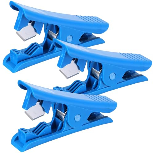 PEOVLVN 3 Pcs Tube Cutter, Plastic Tubing Cutting Tool Pex Hose Cutter for Nylon PVC PU Tubes and Hose Cut up to 3/4 Inch OD (Blue)