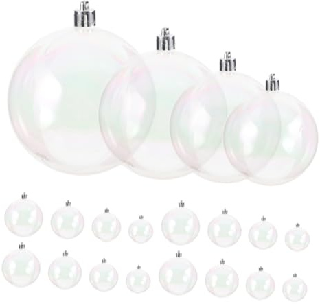 BESPORTBLE 40 Stück Weihnachtskugeln Transparent Befüllbare Iridescente Kunststoffkugeln für Weihnachtsbaum Hochzeiten und Feiern Vielseitige Deko für