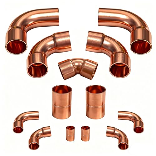 3/8 & 3/4 HVAC Copper Fittings Kit for AC with Copper Pipe Coupling & Elbow