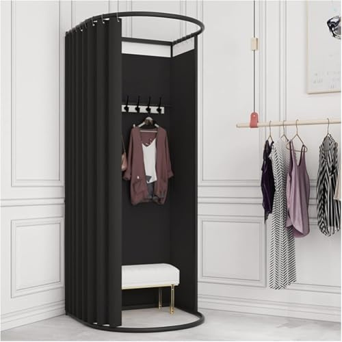 FWTXZTER mobile Umkleidekabine freistehend, schwarz, 200 × 100 × 95 cm | U-Form Umkleide, Umziehkabine mobil, transportable, Sichtschutz freistehende Umkleideraum Anprobe Kabine draußen Fitting Room