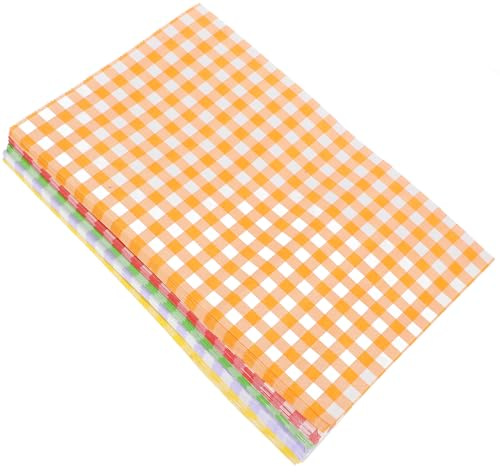 Gogogmee 50 Stück Bunte Kariert Papiertüten mit Selbststehendem Boden für Süßigkeiten Plätzchen und Geschenke Faltbar und Stabil für Geburtstage Hochzeiten und Feiertage