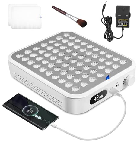 Aspirador de polvo inalámbrico para uñas, 56 W, con 2 filtros, limpiador de polvo para uñas acrílicas y de gel, salón y hogar con 1 cepillo