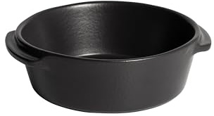 Emile Henry Mini Plat Rond Solo – Céramique Haute Résistance – Cuisson Homogène pour Portions Individuelles – Coloris Basalte – Fabriqué en France