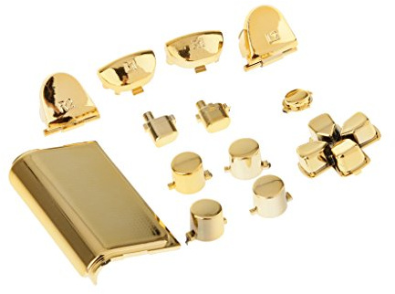 Boutons de Remplacement Compatible avec Manette Sony PS4 - 13 Pièces - Placage Or