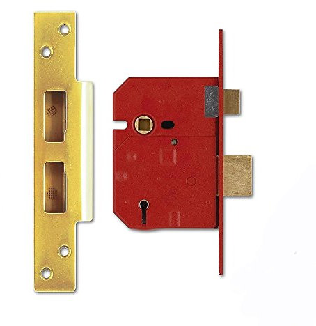 Union Locks 2234E 5 Lever BS Mortice Sash Lock Plated 67mm - Brass Finish (Boxed)