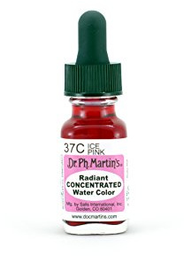 Dr. Ph. Martin's Radiant Concentrated Water Color (37C) Watercolor Bottle, 0.5 oz, Ice Pink, 1 Bottle
