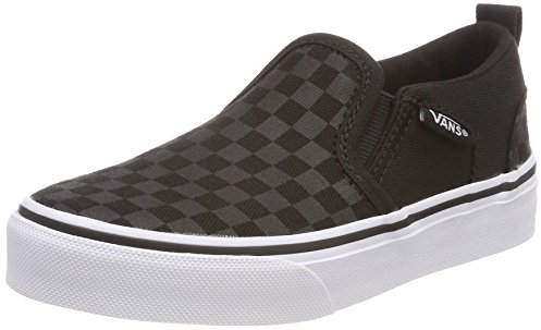 Vans Unisex Asher Sneaker, Checker Black Black, 36 EU