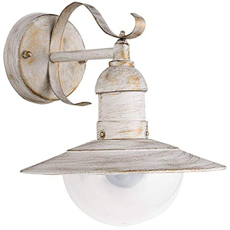 RABALUX 8681, Oslo Wandleuchte, Metall, 60 watts, E27, Antik Weiß, 28 x 24 x 28 cm