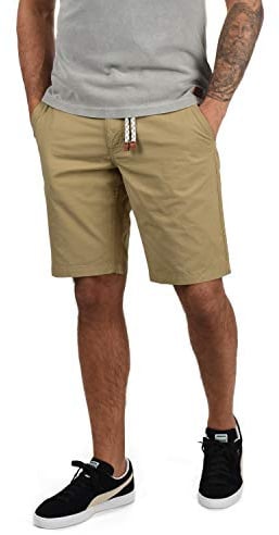Blend BHRagna Herren Chino Shorts Bermuda Kurze Hose mit Kordel-Gürtel Gesäßtasche Eingrifftaschen 100% Baumwolle Regular fit, Größe:M, Farbe:Sand Brown (75107)