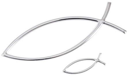 °* Aufkleber SILBER Doppel-Fisch