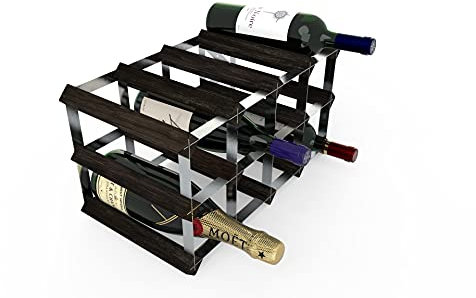 RTA Traditionelles Weinregal-Set für 12 Flaschen, schwarzes Kiefernholz (FSC)