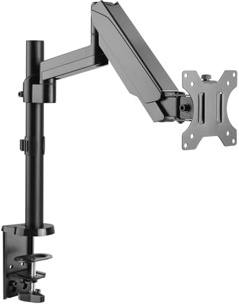 Techly 102772 Supporto da Scrivania per Monitor 17-32 con Molla a Gas Estensione 420 mm Nero