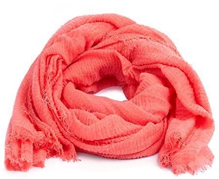 Karl Loven Halstücher Damen - Halstuch - Zerknittert - Pashmina - Schal - Hals, Pfirsich orange