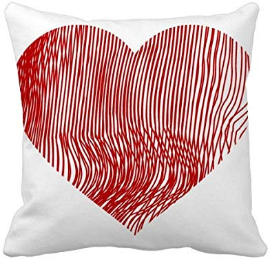 beatChong Kissenbezug mit Fingerabdruck-Herz-Motiv, quadratisch, für Zuhause, Sofa, Dekoration, Geschenk