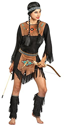 DEGUISE TOI Indianer-Damenkostüm Western-Verkleidung schwarz-braun - Schwarz