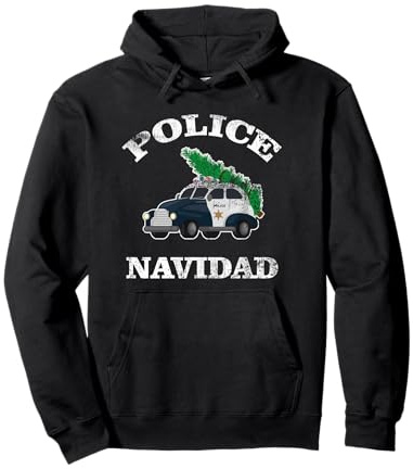 Police Navidad Weihnachts Geschenk Christbaum Polizei Auto Pullover Hoodie