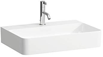 LAUFEN VAL Aufsatzwaschtisch, 1 Hahnloch, ohne Überlauf, US geschl. 600x420mm, H8162834001111, Farbe: Weiß
