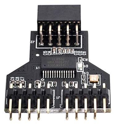 chenyang USB 2.0 Frontpanel Header 9/10 Pin 1 zu 2 HUB 9/10 Pin Mainboard Header Verlängerungsanschlussadapter