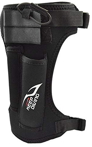 Perfeclan Premium Diving Holder Wrap Neoprene Sheath Leg Straps with 2 Pockets, Adjustable Strap Diver Accessories, Black
