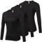 Yuerlian 3 Pack Womens Long Sleeve Performance Base Layer Sports Running Training Top