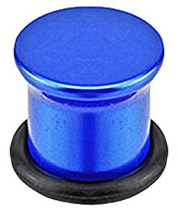 Taffstyle Ohr Plug Flesh Tunnel Piercing Ohrpiercing Single Flared Metallic Perl Glanz 8mm Blau