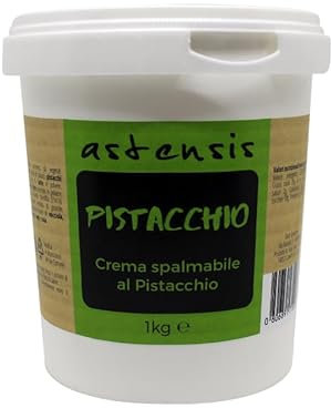 ASTENSIS Crema Spalmabile Gusto Pistacchio - 1 Kg - Artigianale, Adatta Per Dolci, Colazioni, Prodotti di Pasticceria - 1000 g - Pistacchio