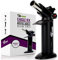 Eagle RX Crème Brûlée Torch – Safest Kitchen Food Torch – Safety Switch, Hand Shield, Fuel Gauge, Ergonomic Matte Black Grip – Culinary Butane Blow Torch 2,370°F – by Jo Chef