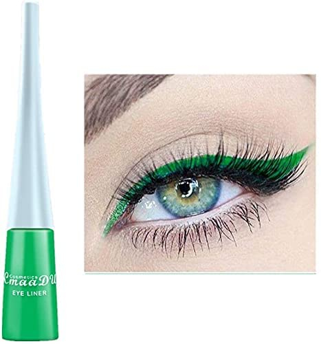Liquid Eyeliner Matte Schnell trocknender Eyeliner, dauerhafter nicht blühender wasserdichter gelfarbener Eyeliner, Candy Color Liquid Hochpigmentierter Eyeliner (Grün)