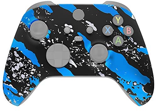 eXtremeRate Front Gehäuse Case für Xbox Series X&S Controller, Vorderseite Hülle faceplate Cover Skin Shell Zubehör für Xbox Core Controller-Blauerspritzer