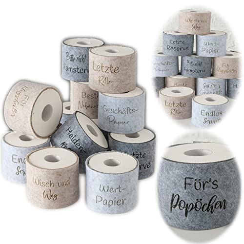 LS-LebenStil Filz Toilettenpapier Banderole fürs Popöchen Klohut Husse Klopapier Klorollen