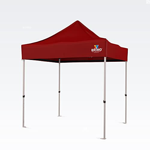 BRIMO Rennzelt 100% Wasserdicht ohne Seitenteilen - 5 Jahre Garantie (2x2 m, Rot)