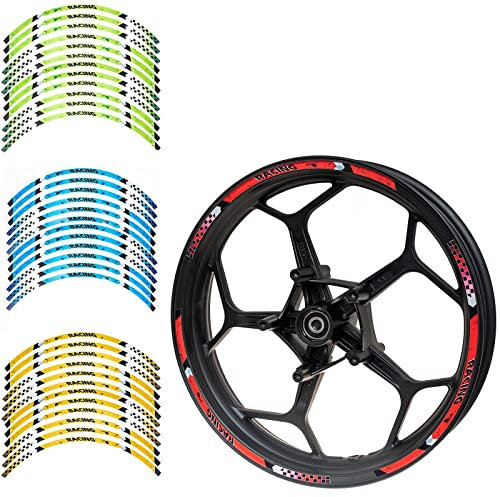 Paileco Adesivi adesivi adesivi a strisce riflettenti per cerchione (40,6 cm, 20,8 cm, verde)