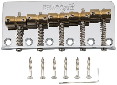 Wilkinson WBBC5 18mm Chevalet Basse 5 Cordes Pontets Laiton pour Precision Jazz Bass, Chrome