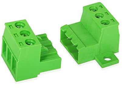 GINTOOYUN 5 Sets 3-Pol 5.08 mm Klemme, 2EDGRK Phoenix Stecker 3-Pin mit Schraubverriegelungsplatte fest, PCB steckbare Schraubklemmen-Stecker, 5.08mm Pitch männliche Buchse(Stil 8)