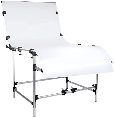 BOLLUMA Photography Shooting Table, 100x200cm / 39.4x47.2in Large Still Life Shooting Background Stand for E-Commerce Product Photo and Product Display
