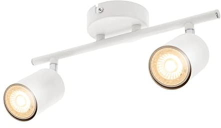 CGC Lighting Modern Contemporary Design Adjustable Heads GU10 Ceiling Spot Lights (White, Double)