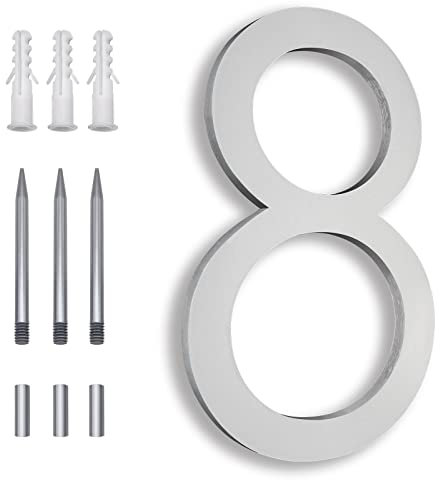 Numeri civici moderni numeri civici d'argento 8