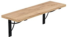 AKKE Hängeregal Neo Wandregal Kinderzimmer Küche Wohnzimmer Badezimmer Loft Büro Regale für Wände Regalbrett für Wand-Deko Küchenregal Moderne Wandboard Bücherregal Wand Craft Gold 80x20 cm