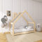 Need Sleep Kinderbett Haus Hausbett Bodentief 90x200 cm ohne Rausfallschutz mit Schornstein Lattenrost Bodenbett Montessori Bett ab 2 Jahre aus Holz Mädchen Junge Symmetrisch
