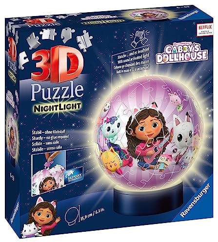 Ravensburger - Puzzle 3d Gabby's Dollhouse LED | Puzzle 3d Bambini A Partire Dagli 6 Anni | Modellismo Da Costruire Bambini Di 72 Pezzi | Regalo Bambino 6 Anni E Più