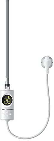 ML-Design Elemento Calefactor Eléctrico 900W de Acero Inoxiable Blanco para Radiadores, con Termostato y Pantalla Digital, Regulador Electrónico y Temporizador, Calentador de Inmersión con Enchufe