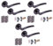 HANDLEZONE® 3 Sets Neemo Internal Door Handles on Rose Lever Latch Packs with Ball Bearing Hinges - Black Nickel