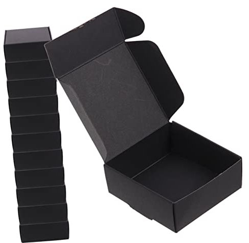 NAMOARLY 25stücke Teiliges Schwarze Papier-versandverpackungskästen Robust Komprimierbar Vielseitig Einsetzbar Für Aufbewahrung Und Versand Verschiedener Waren