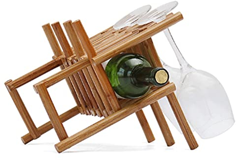 Weinregale Freistehendes Weinregal aus massivem Holz, Kelchregal aus roten Weinreben, Weinregal, das Weingläser an der Außenseite aufhängen kann, verwendet für Heimtextilien, Weinregale für Rot und