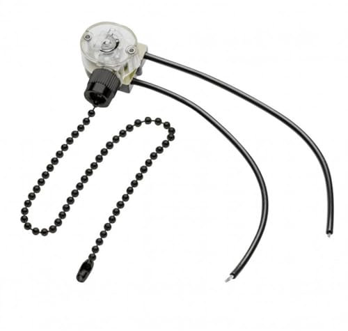 Lampen Zugkette Schalter Zugschnurin Schwarz|27 x 30 mm (LxB)