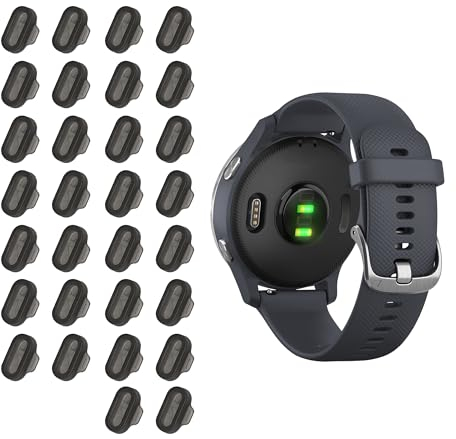 kwmobile Tapones Antipolvo Compatible con Garmin Venu/Forerunner/Vivomove/Fenix - Set 30x Tapa de Silicona para Puerto de Cargador Fitness Tracker